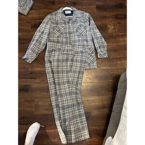 Vtg Penguin Munsingwear Men Dress Wool Pants Suit Plaid Size 38x29? Bell bottom